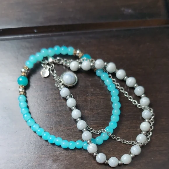 Bohemian Silver and Blue Charm Bracelet - Picture 5 of 5